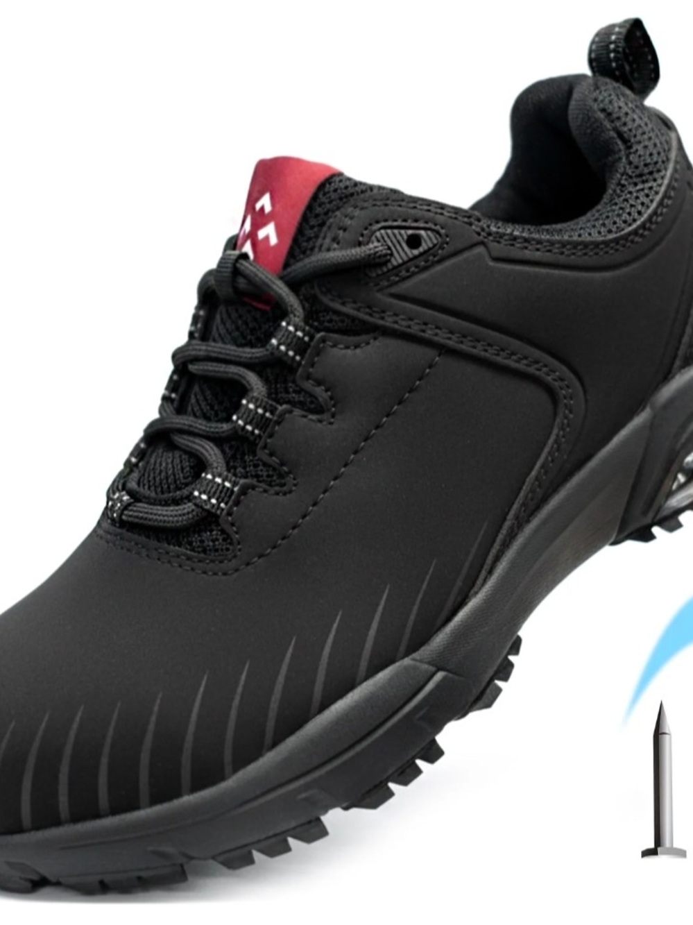 Spiez Unisex Black Athletic Work Shoe with Composite Toe Protection